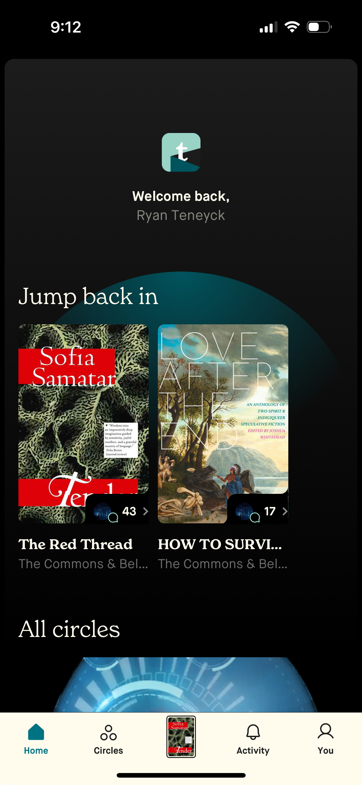Home screen before redesign