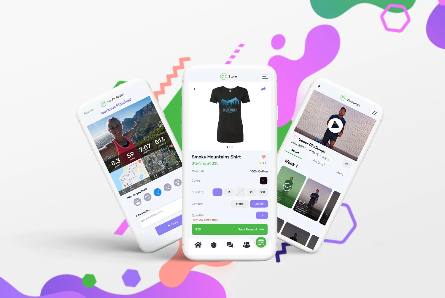 Yes.Fit app screens