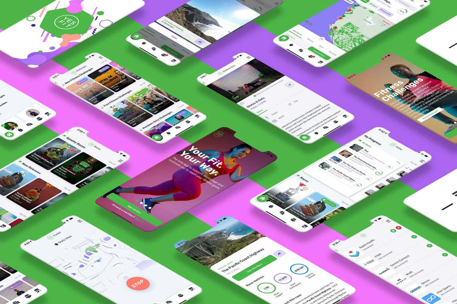 Yes.Fit mobile app mockups