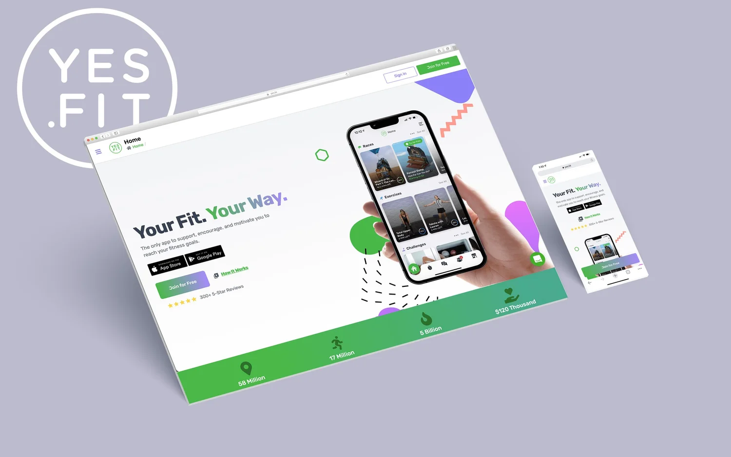 Yes.Fit website redesign
