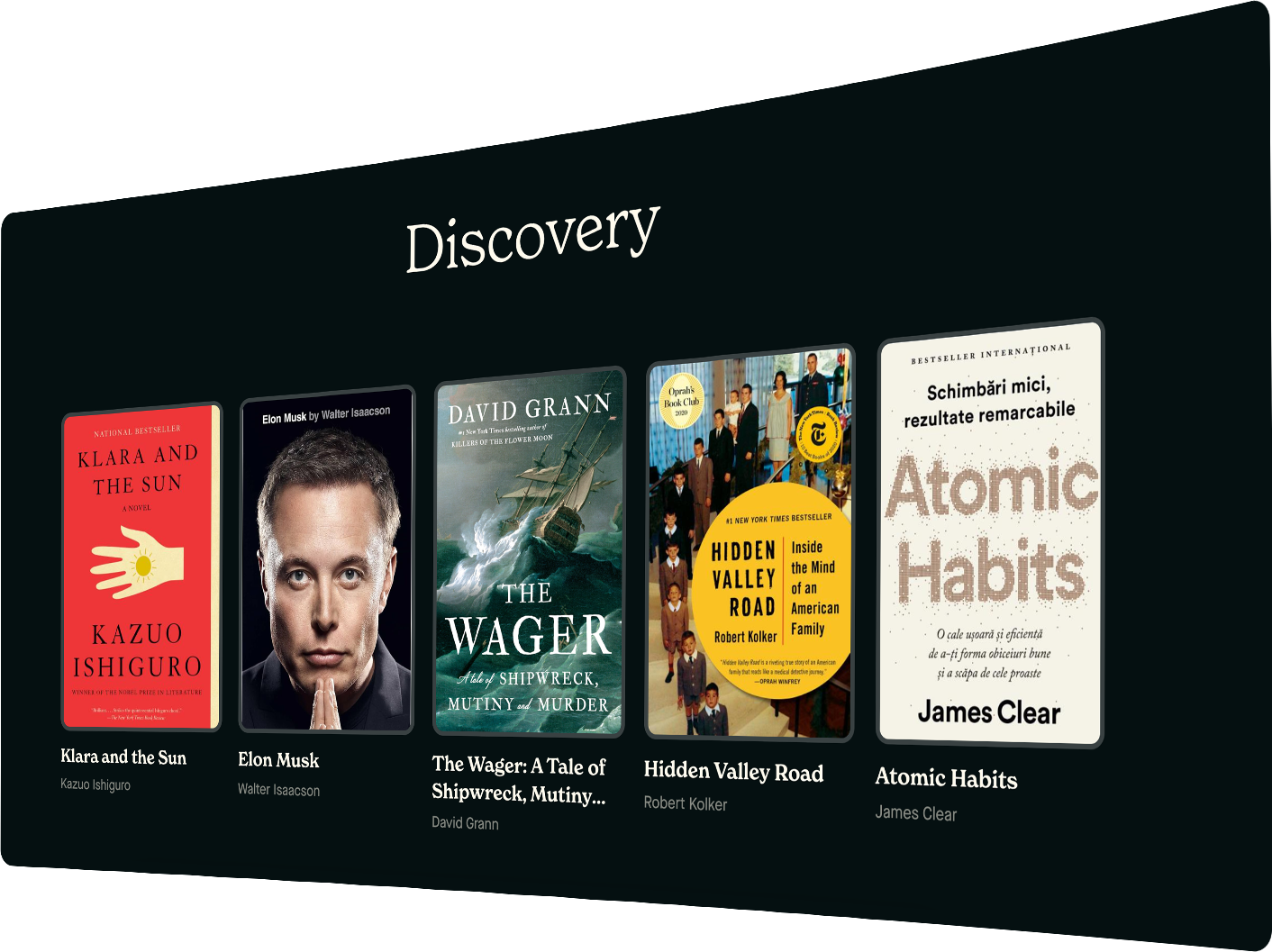 Book discovery screens