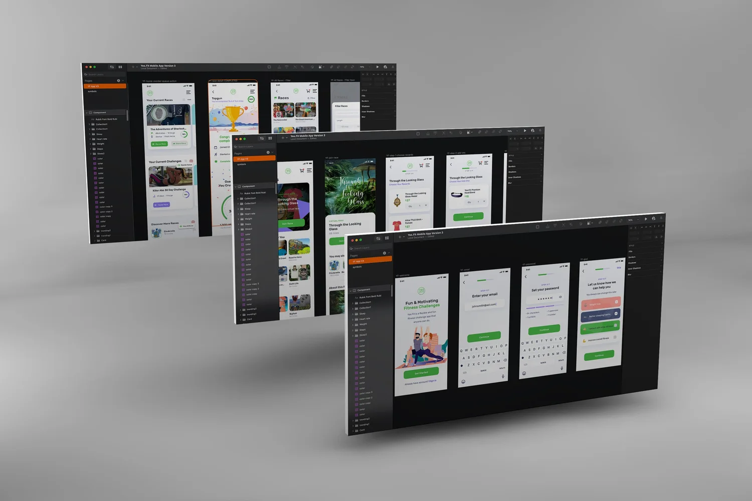 High-fidelity app mockups